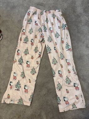 Pink Snoopy Christmas Pajama Pants - Women's Holiday Lounge Bottoms